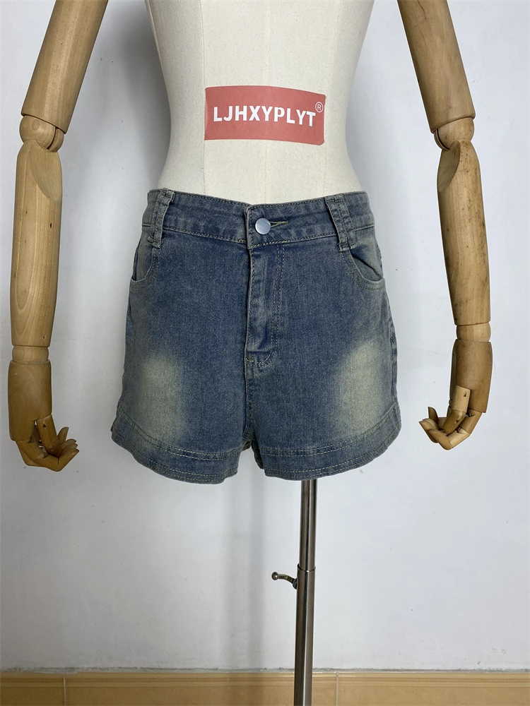 

Women's Retro Blue Casual Thin Denim Shorts Cool Girl Summer Versatile Mini Trousers Female Short High Waist Hot Pants