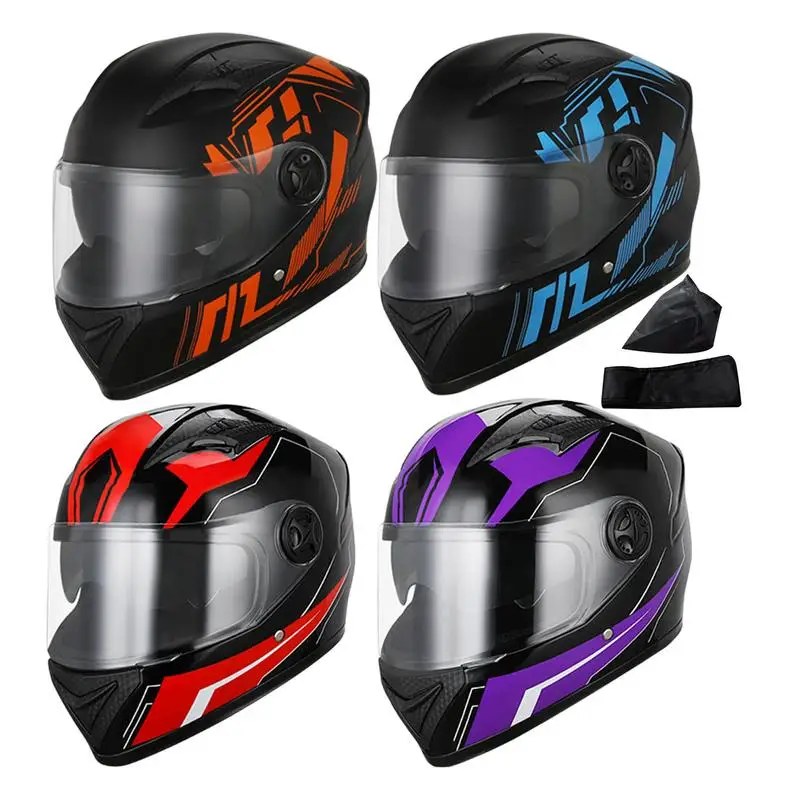 

Univex Motorcycle Full Face Helmets Motorbikes Breathable Safty Helmets All Season Bikes Helmets With Removable Neck Scarf