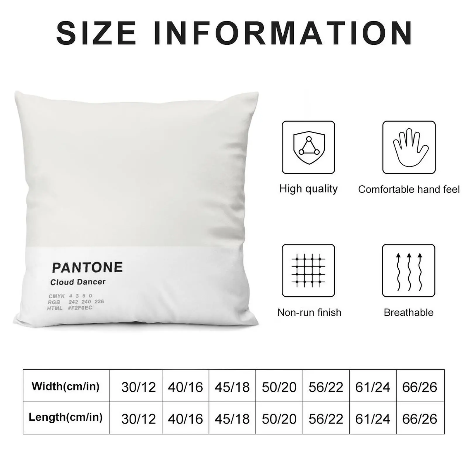 Cloud Dancer Grey Pantone Simple Design Throw Pillow Cushions Cover pillows decor home Christmas Cushion For Home pillow