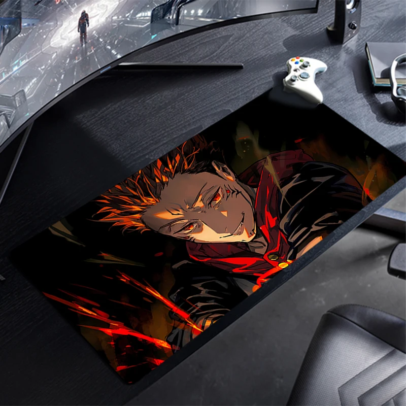 Gaming Mouse pad XXL J-Jujutsu K-Kaisens I-Itadori Yujis Non-slip rubber Office desk mat Game keyboard pad Desk Mats Pc Mousepad