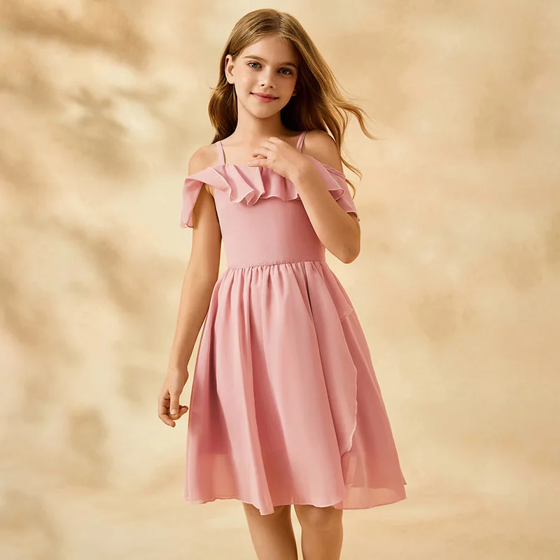 

8-12 years girls party dresses Children's Piano Performance Dress Chiffon Summer Hosting