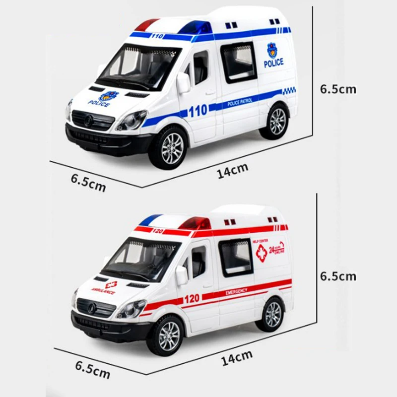 سيارة صغيرة دييكاست سيارة إسعاف شاحنة إطفاء سيارة شرطة نموذج الصوت والضوء محاكاة السيارة مجموعة الهدايا لعب الأولاد