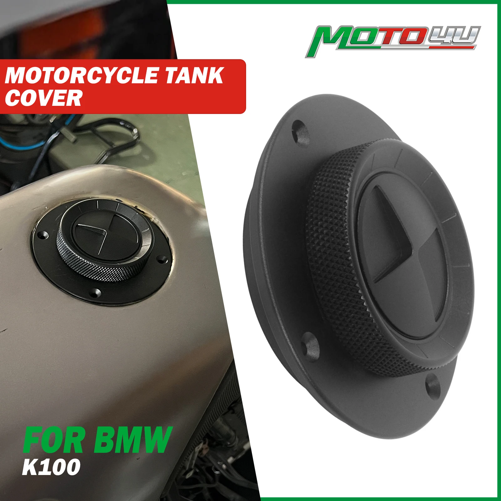 

New For BMW K100 K100LT K100RS K100RT K 100 K75 K1 Aluminum Motorcycle Black Fuel Tank Gas Cap Cover Rotate Open Quickly Remove