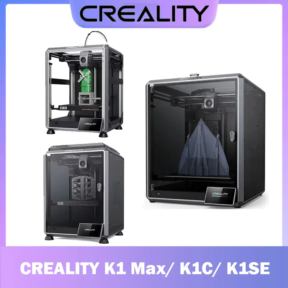 CREALITY K1 Max/K1C/K1SE Скоростной 3D-принтер 600 мм/с Высокоскоростные 3D-принтеры Автоматическое выравнивание Экструдер с двойным охлаждением и прямым приводом