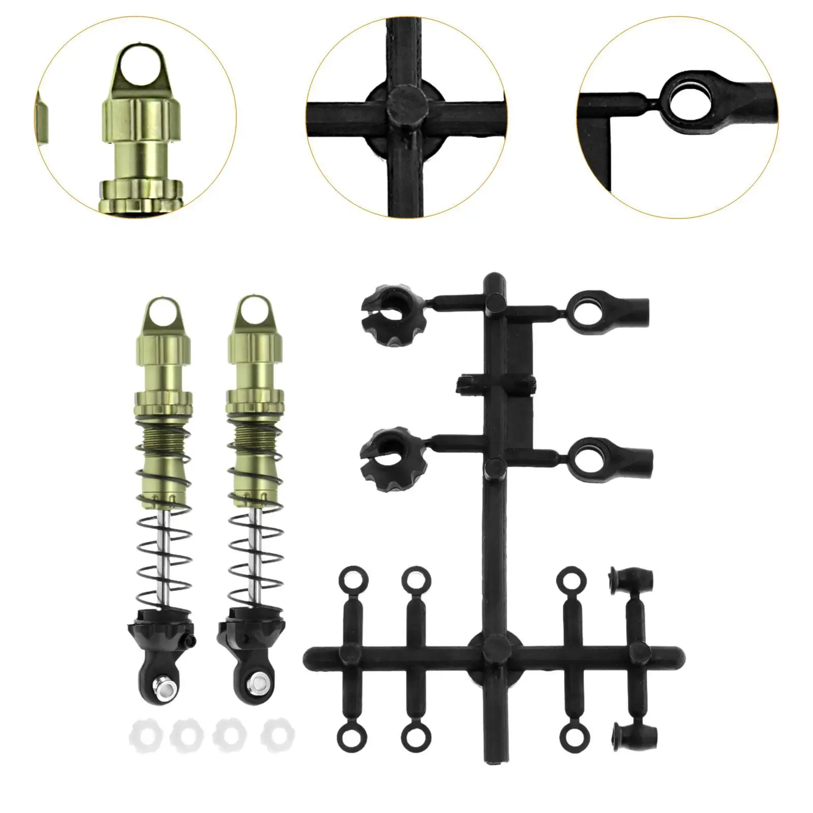 1:10 RC 완충기 댐퍼 세트, CNC 가공 교체, RC 차량 액세서리 업그레이드 부품, 범용 DIY 완충기 키트