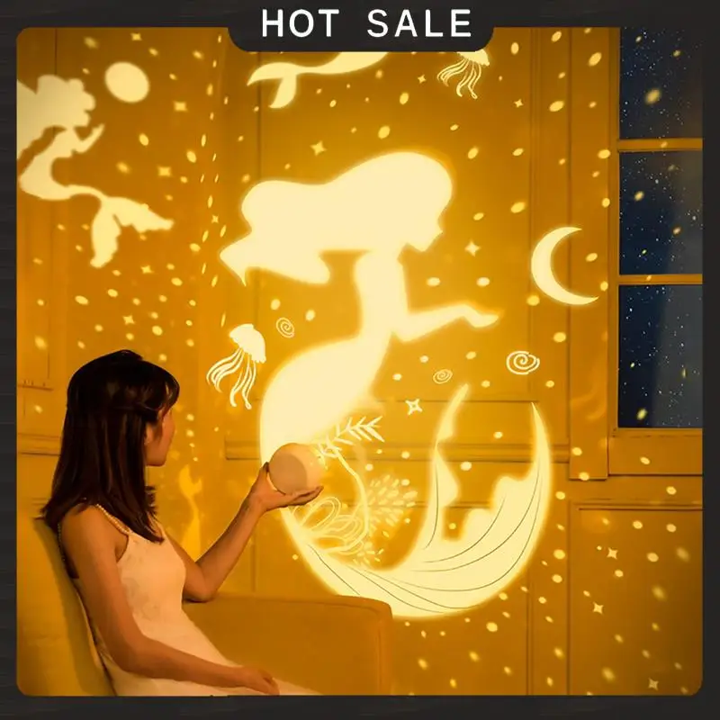 24-Hour Delivery Children's USB Rechargeable LED Night Lamp Cute Bear Rotate Light Starry Music Projector For Kids Bedroom For K