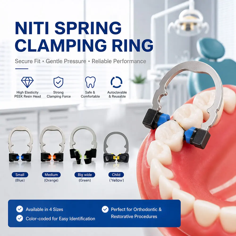 Niti Spring Clamping Ring Dental Matrices Clip Clamp Matrix Bands Sectional Contoured Metal Matrices Dentistry Tools Material
