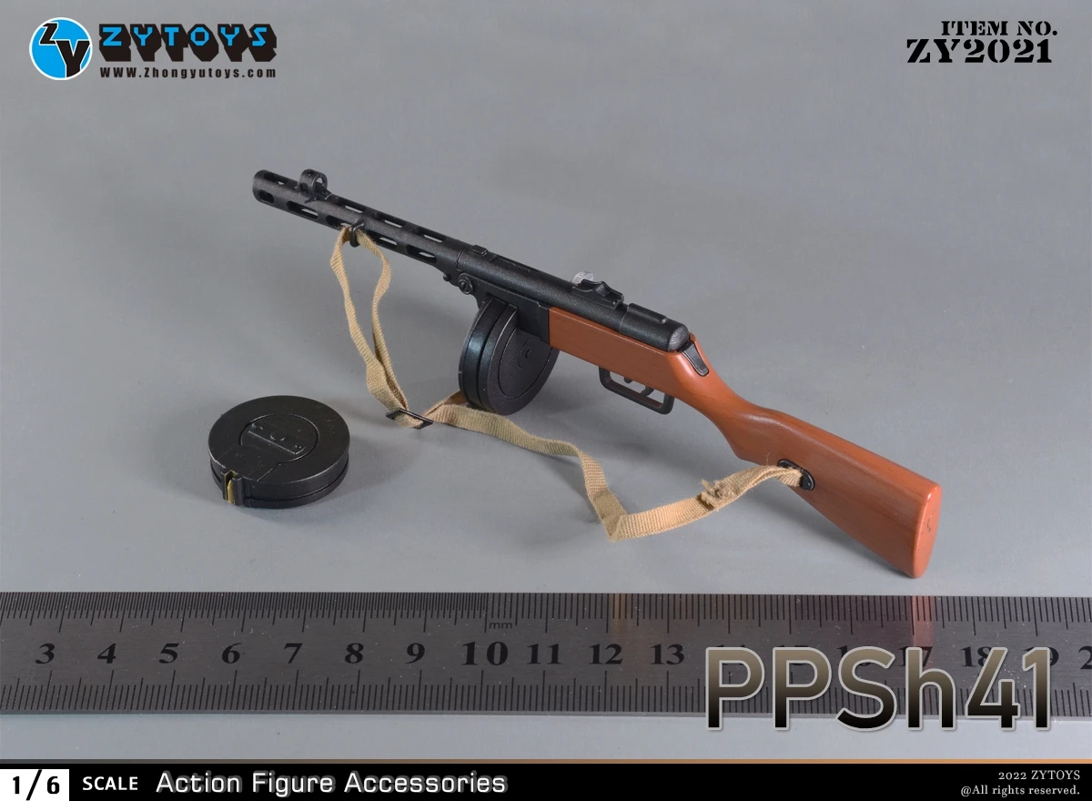 ZYTOYS 1/6 Scale PPSh41 Burp Poposa Gun Model ZY2021 WWII Waffe für 12-Zoll-Actionfiguren-Zubehör