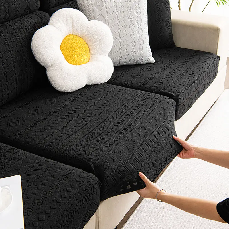 Plush Bohemian Sofa Cover Thickened Dustproof Non-Slip Elastic Jacquard Velvet Four Seasons Universal Anti-Scratch Sofa Hat