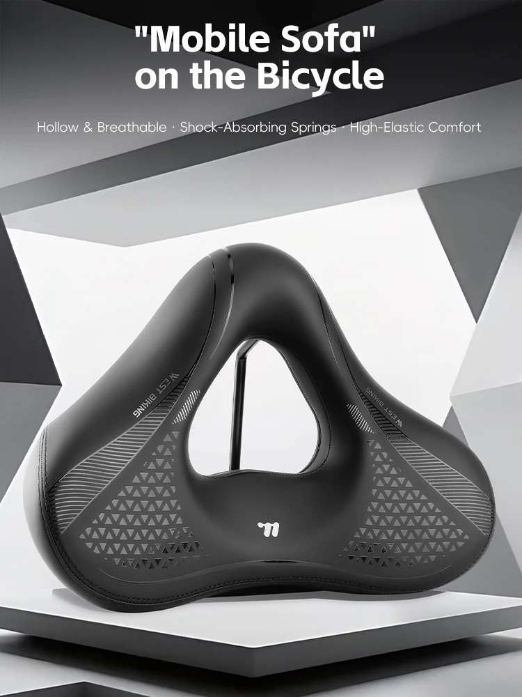 AliExpress West Biking WEST BIKING Hollow Bicycle Saddle High-Elastic Shock-Absorbing Widen Bike Seat Cushion PU Breathable Soft Cycling Seat Cushion