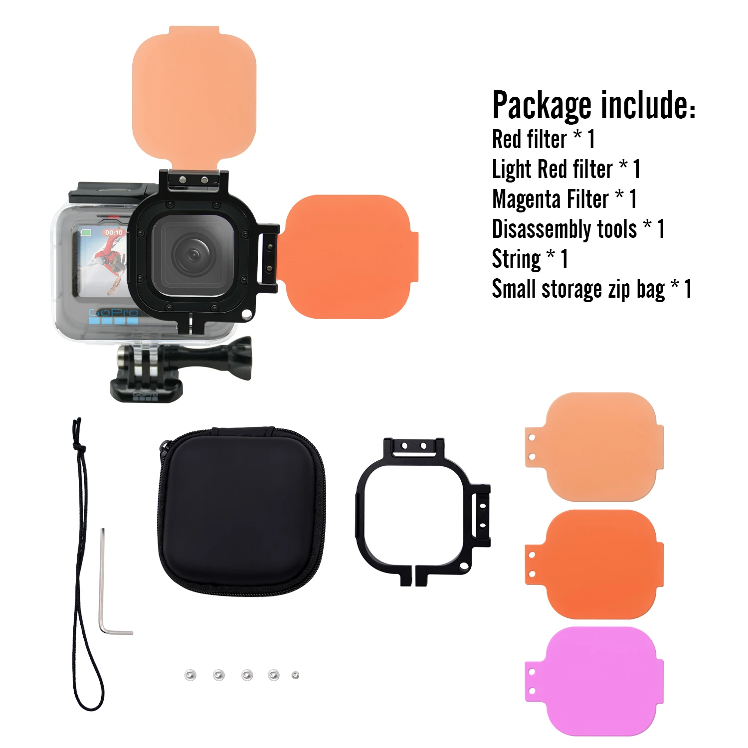 RED filter color correction for gopro HERO 8, 9, 10, 11,12