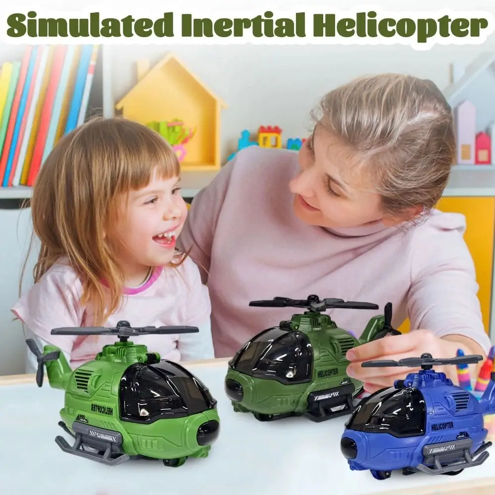 

Helicopter Model Toys Simulation Aircraft Toy Open Cockpit Educational Friction Powered Aircraft Toy Rotatable Propeller