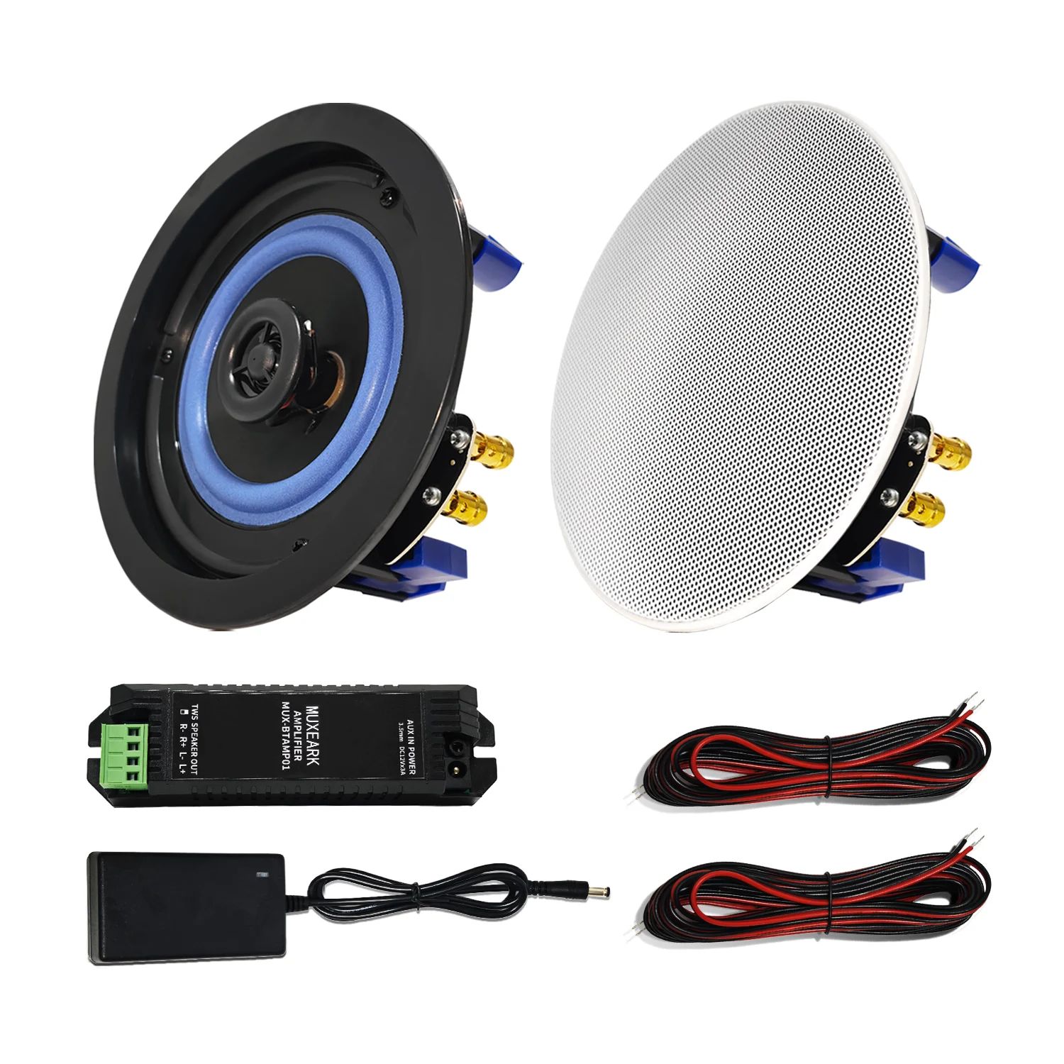 muxeark-2pcs-4-inch-home-audio-160w-ceiling-bluetooth-speaker-home-recessed-speaker-system-for-indoor-kitchen-bedroom-bathroom