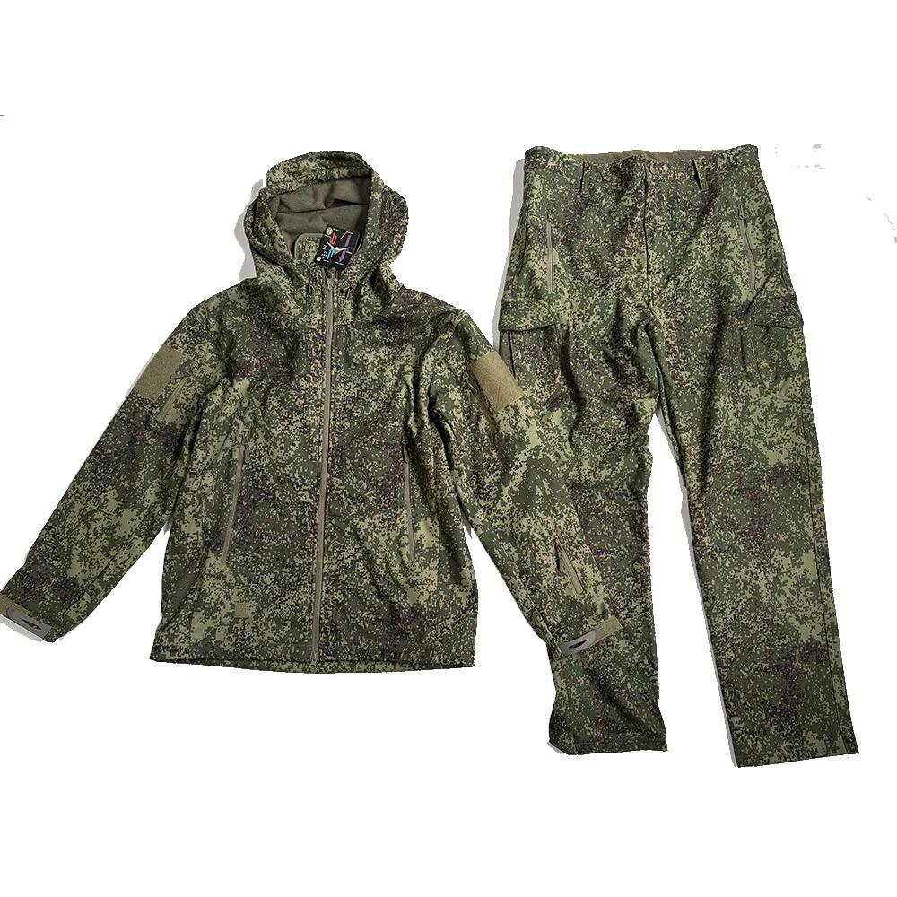 EMR Russian Camouflage TAD Version Soft Shell Fleece Submachine Jacket Set, Submachine Pants Tactical Training Suit