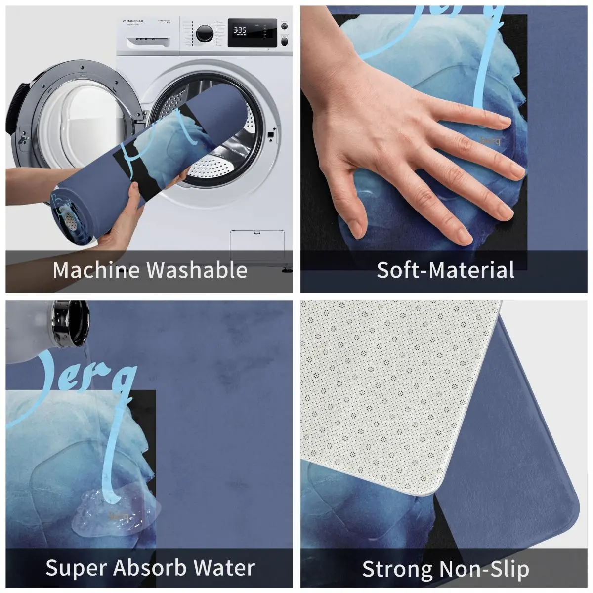 Berq – paillasson antidérapant pour Album, tapis de sol résistant à l'eau et à l'huile, pour cuisine, entrée, maison, balcon