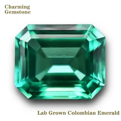 Lab Grown Colombian Emerald Stone Hydrothermal Inclusion Emerald Cut  Jewelry Making Materials with  AGL Certificate