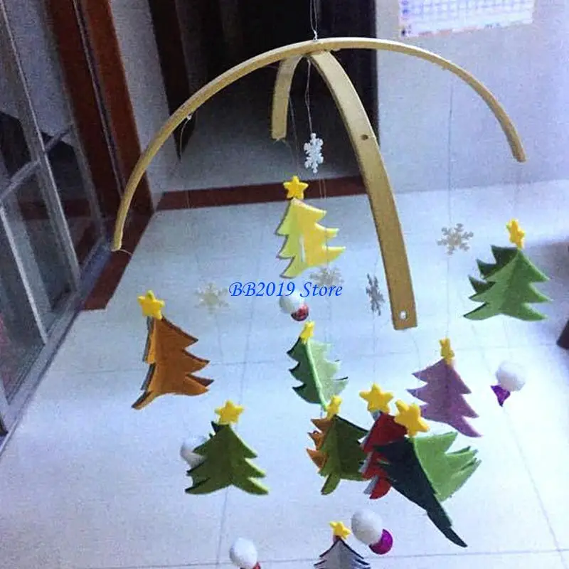 Q0KB Crib Mobile Hanging Arms Wind Rotate Frame for Infant 1M+
