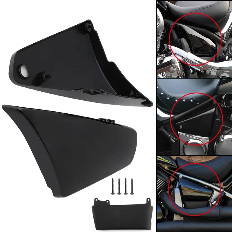 

Motorcycle Black ABS Left Right Battery Side Fairing Covers Accessories For Kawasaki Vulcan VN900 Classic Custom 06-20