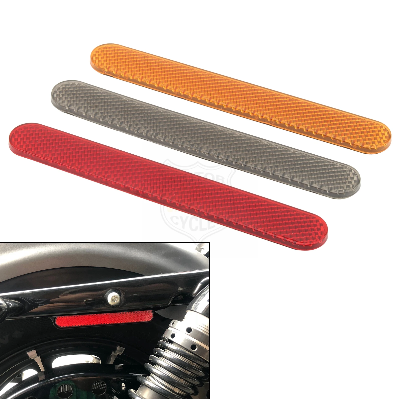 2 stücke Motorrad Gabel Reflektor Aufkleber Satteltasche Latch Abdeckung Aufkleber Sicherheit Warnung Für Harley Touring Sportster Universal – Detail 2