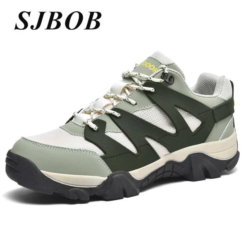 

Summer Mesh Hiking Shoes Men Plus Size 39-48 Durable Anti-Slip Men's Trekking Shoes Green Platform Mountaineering Shoes For Man