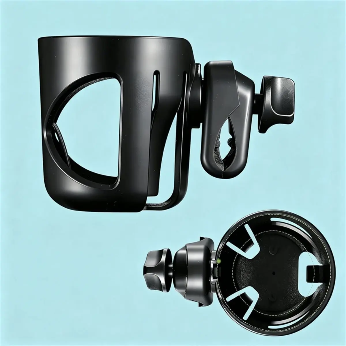 11·11COUPON Marine Boat Rail Cup Holder, Clamp-on Mount Marine Universal Rotation Drinks Holder, for Yacht, Kayak, Bikes, Boat