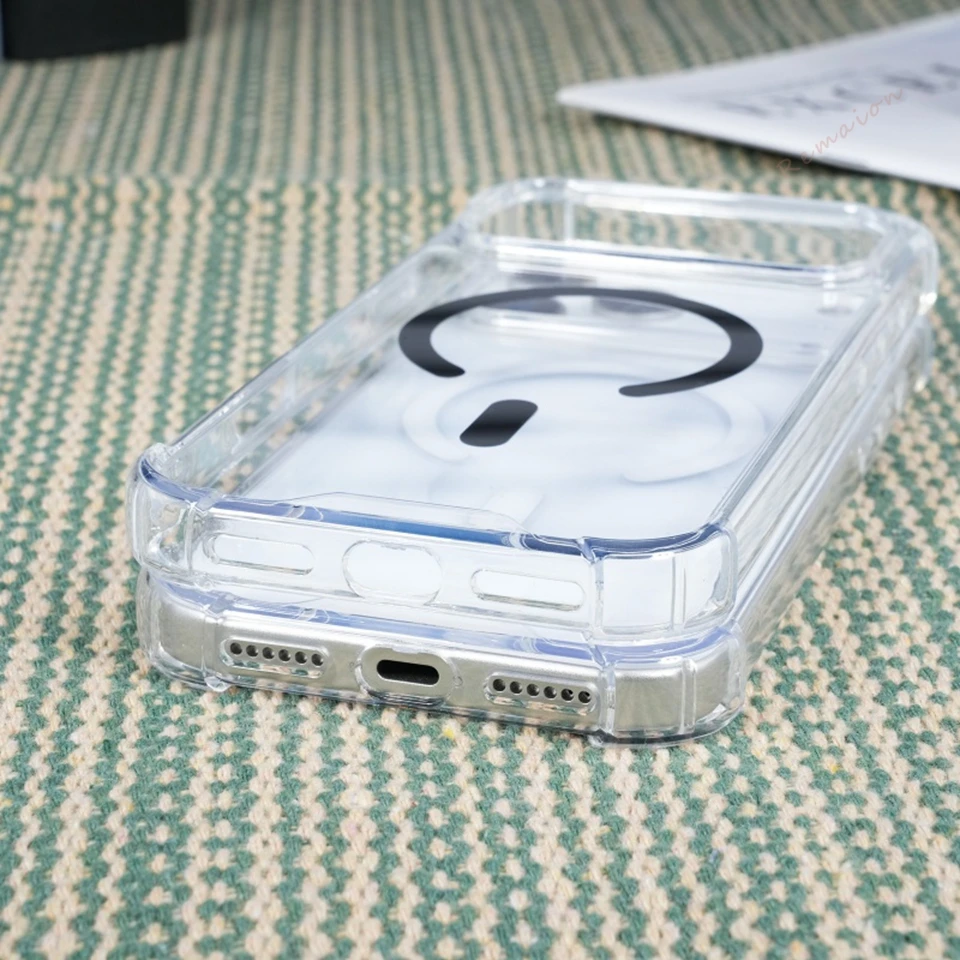 Transparent Magnetic Phone Case for iPhone 11 12 13 16 17 Pro Max Air 14 15 16 Plus 16E Magsafe Silicone Wireless Charging Cover - Image 6