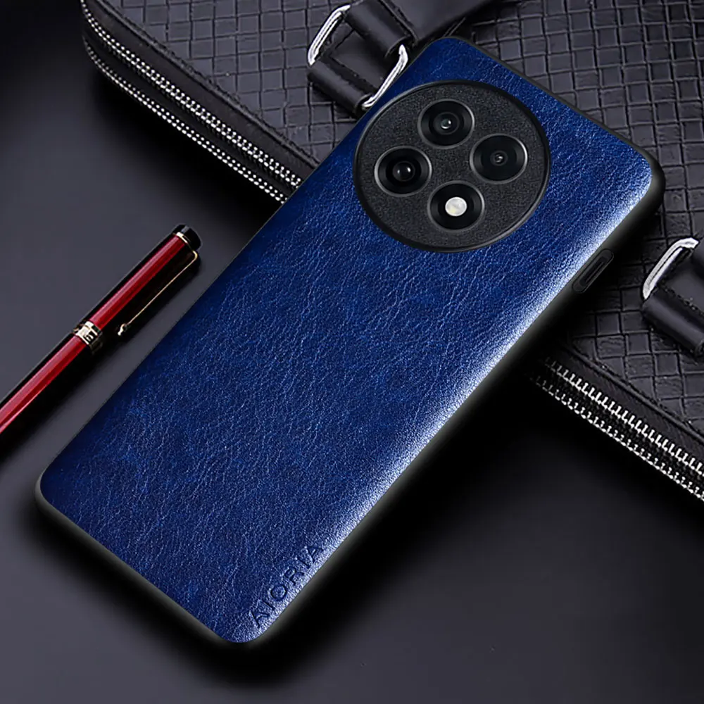 Luxury Leather Case For Oneplus 13R Funda Business Solid Color Soft Tup&hard Pc Phone Cover Capa