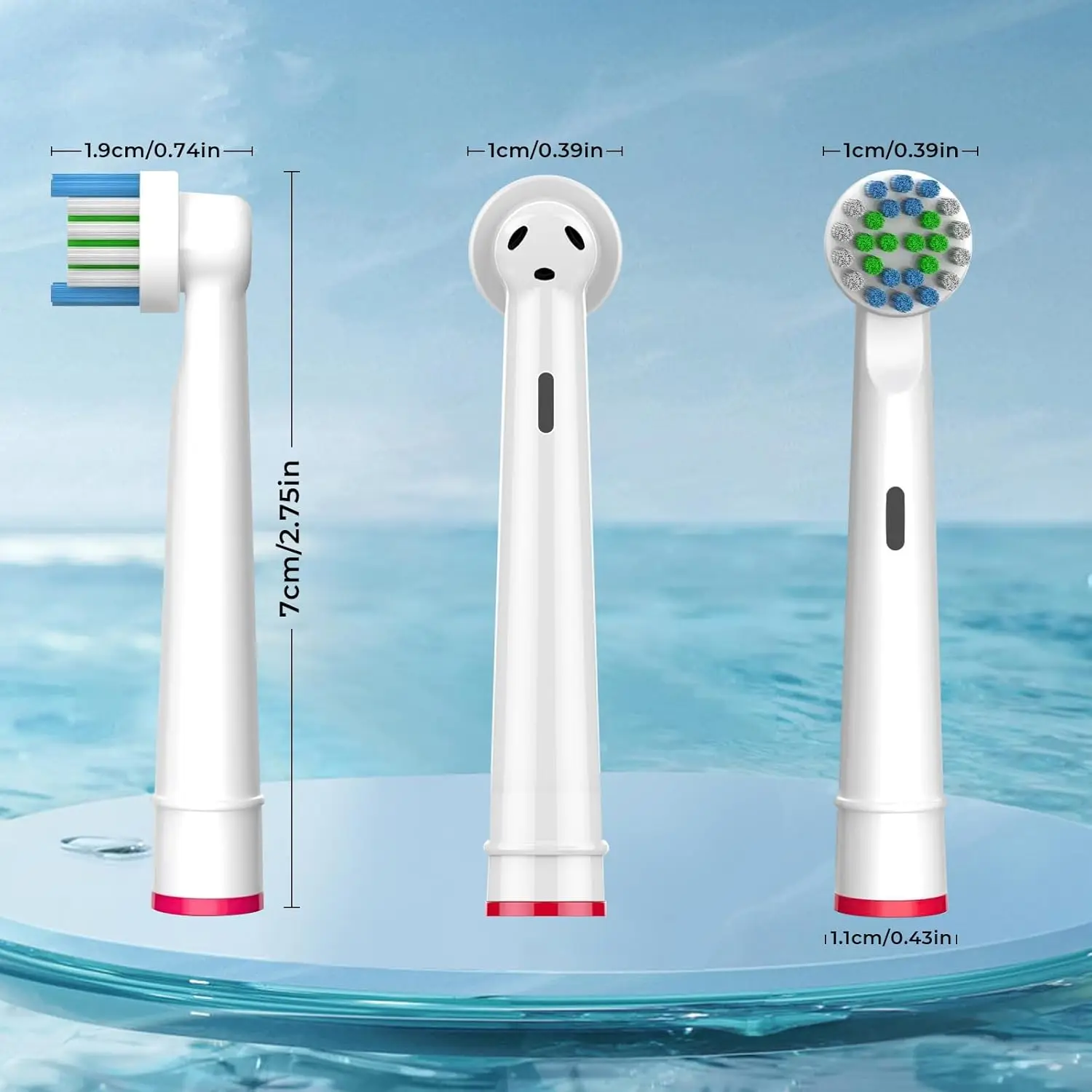 Compatible with Oral B Electric Toothbrush Replacement Brush Heads, Precision Clean Toothbrush Head Refills Fit for Oral B Pro