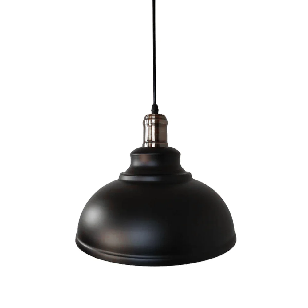 

Industrial Vintage Iron Hanging Lamp 29cm Black Pendant Light Shade for Loft Restaurant Dining Room Iron Hanging Lamp