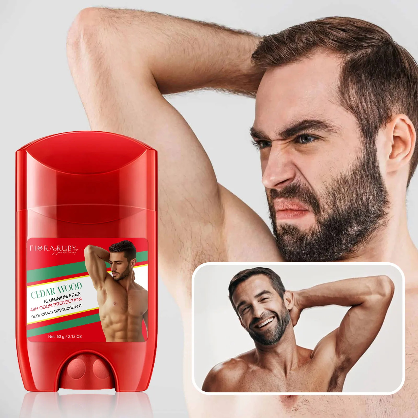 

Aluminum Free Deodorant Men,High Endurance,48H Sweat Defense & Odor Protection,Freshness & Lasting,Pure Sport Scent 2.12OZ(60g)