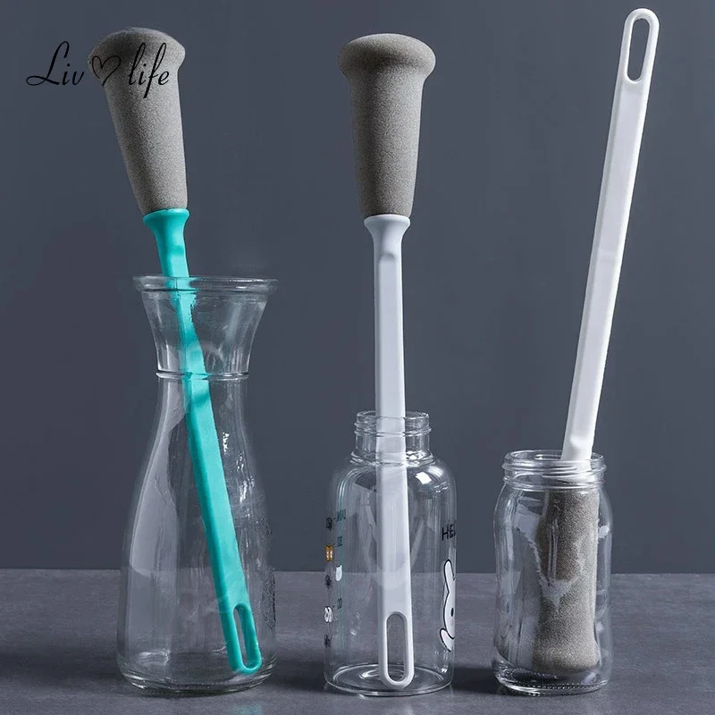 Cup Cleaning Brush Nordic Style Long Handle Sponge Milk Bottle Glass Cups Cleaner Household Coffee Mug TeaPot Dish Brushes Tools