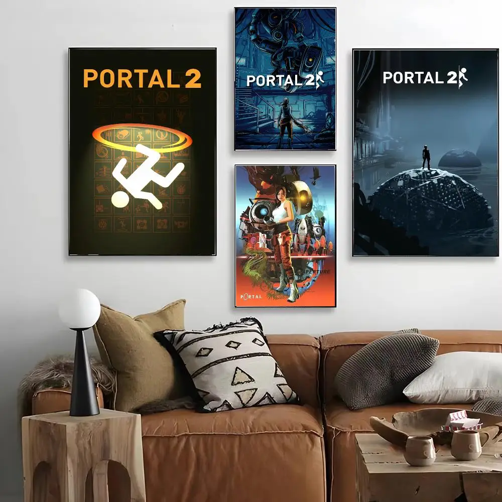 F-Famous Game P-Portal 2 Poster HD Art Decorative Wall Art Waterproof Home Décor for Living Room Bedroom Café Stylish Gift