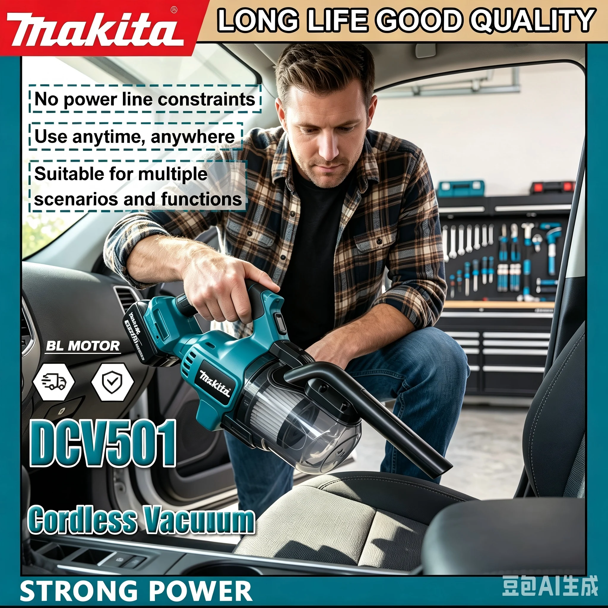 

Makita 18V Cordless Brushless Vacuum Cleaner Portable Household Industrial Construction Clean Tool for Makita 18V Battery