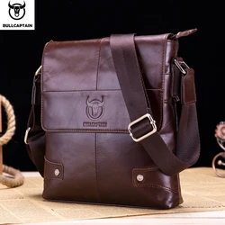 BULLCAPTAIN Saco De Couro Mensageiro Bolsa De Ombro Bolsa De Couro Mensageiro Bolsa De Negócios Da Moda Masculina