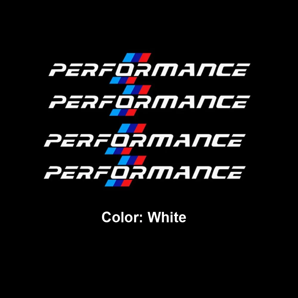 4PCS/SET White Performance Sticker for Car Motorcycle, Stylish Racing Decal, Auto Moto Exterior Customization Accessory