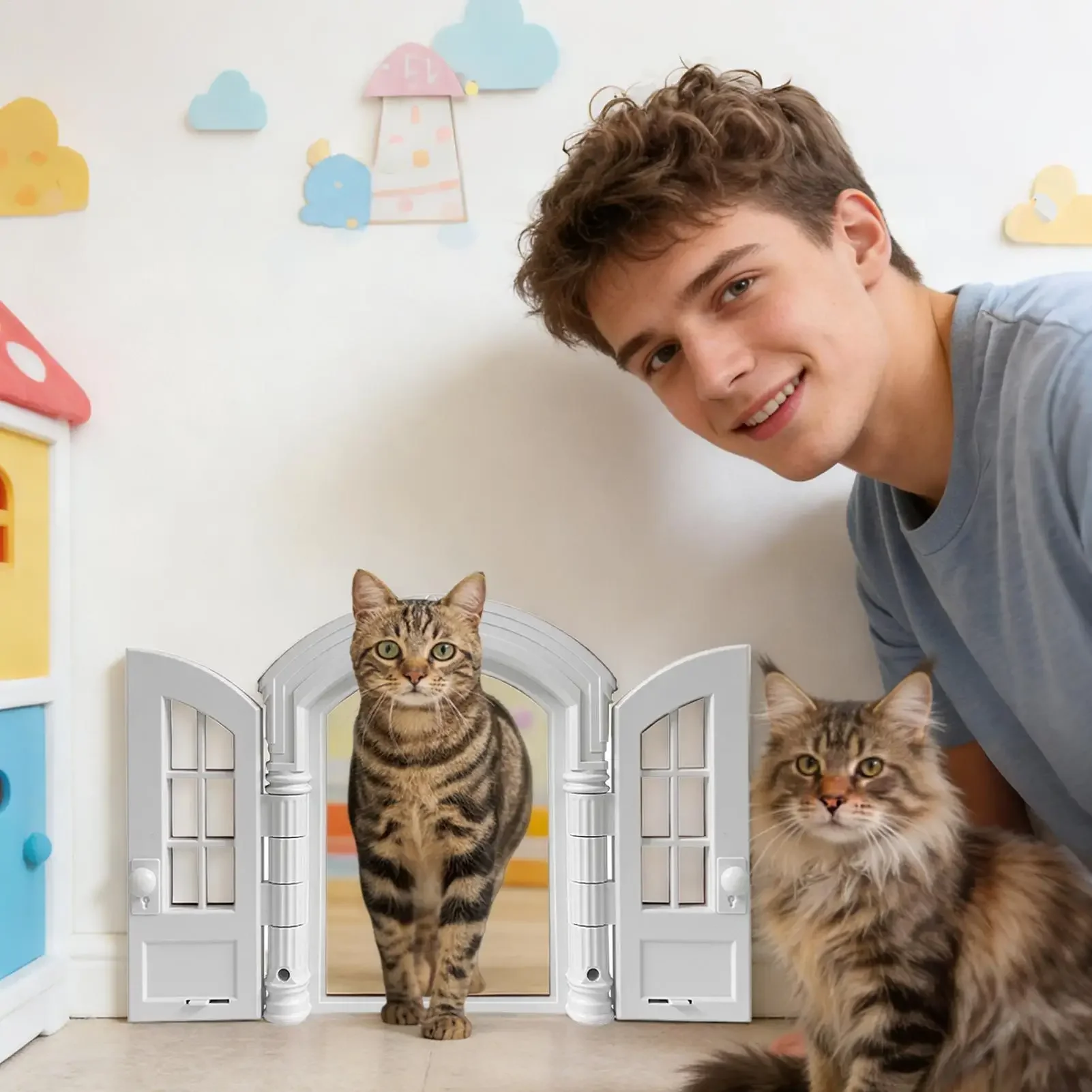 Indoor Cat Door French Pet Supplies Indoor Kitten Door Garage Bedroom Window Corner Living Room Doorway Dorm Manor