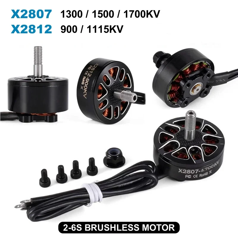 

Brushless Motor X2807 / X2812 1300/1500/1700KV 2-6S for RC FPV Racing Drone Multicopter DIY Upgrade Parts