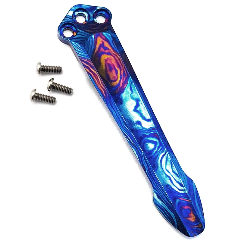 Cuchillo CNC Timascus Damasco de titanio, Clip de bolsillo de una pieza para Benchmade Bugout 535 Griptillian 551 Emerson CQC ZT0920 0640