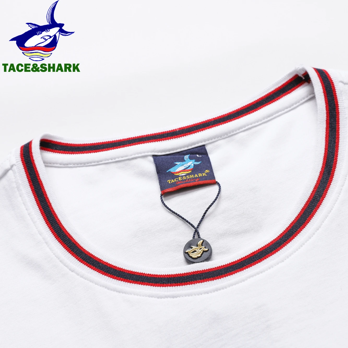 TACE&SHARK Letter Embroidery T Shirt 2023 Summer Fashion T-shirts Clothing Mens Casual Cotton Tshirts Tops 3XL