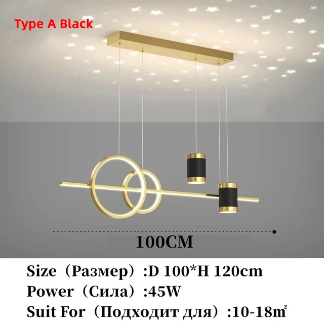 Minimalist Long Strip Pendant Lights Modern Dining Room LED Ceiling Chandelier Remote Control Bar Table Lustre Home Hanging Lamp image 3