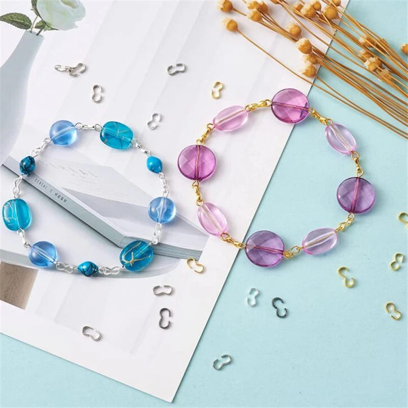 موصل وصلات سريعة لصنع المجوهرات بنفسك ، سلسلة عقدة ، نتائج مشبك ، سوار وقلادة 8 أشكال ، إكسسوارات إصلاح ، ، من من من #6