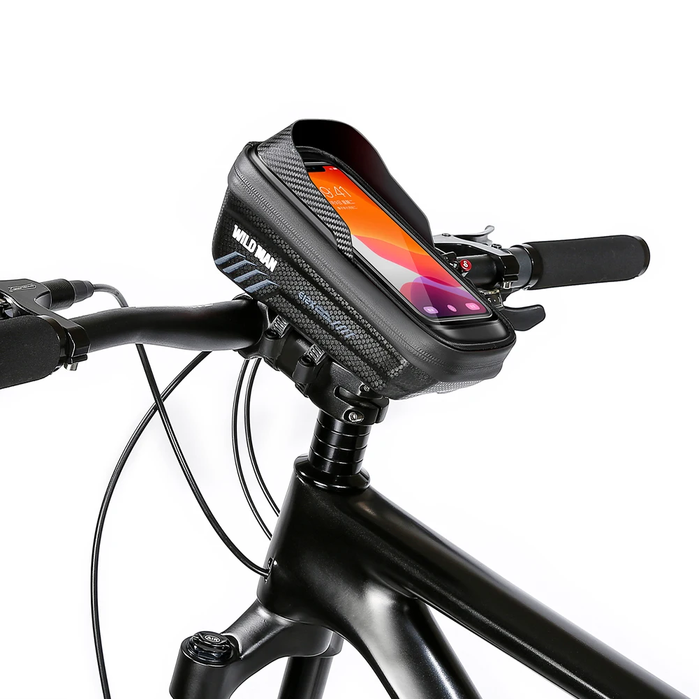 Bike Bag 2L Frame Front Tube Cycling Bag Bicycle Waterproof Phone Case Holder 7.4 Inches Touch Screen Bag Bike Accessories