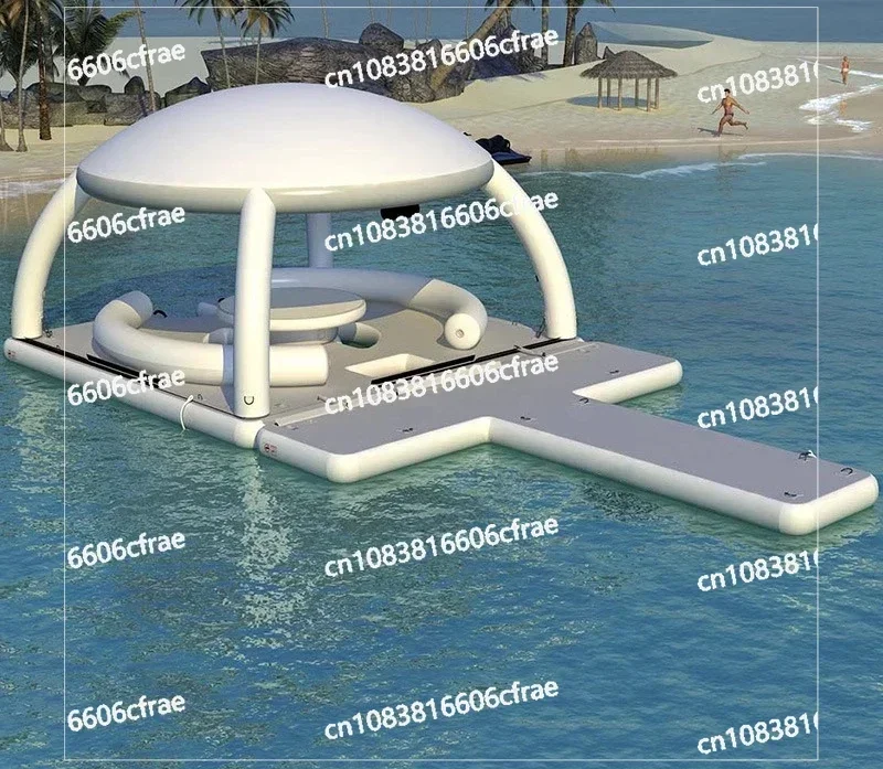 Inflatable Floating Table Leisure and Entertainment Bar Awning Sofa Floating Out of The Sea Floating Mat Platform