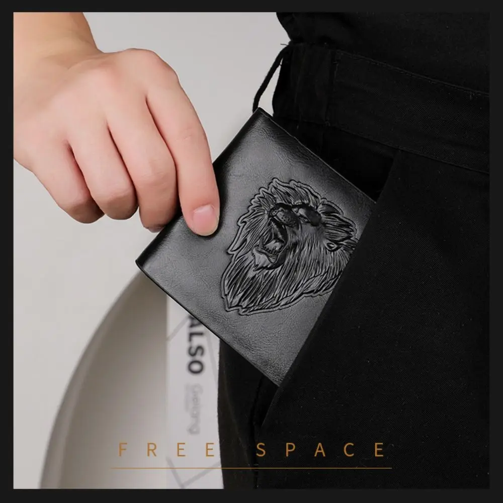 جديد بو الجلود الرجعية الرجال المحفظة الأسود البني القهوة ثلاثة أضعاف جيوب متعددة ثلاثية الأبعاد تنقش حامل بطاقة الهوية بطاقة الائتمان