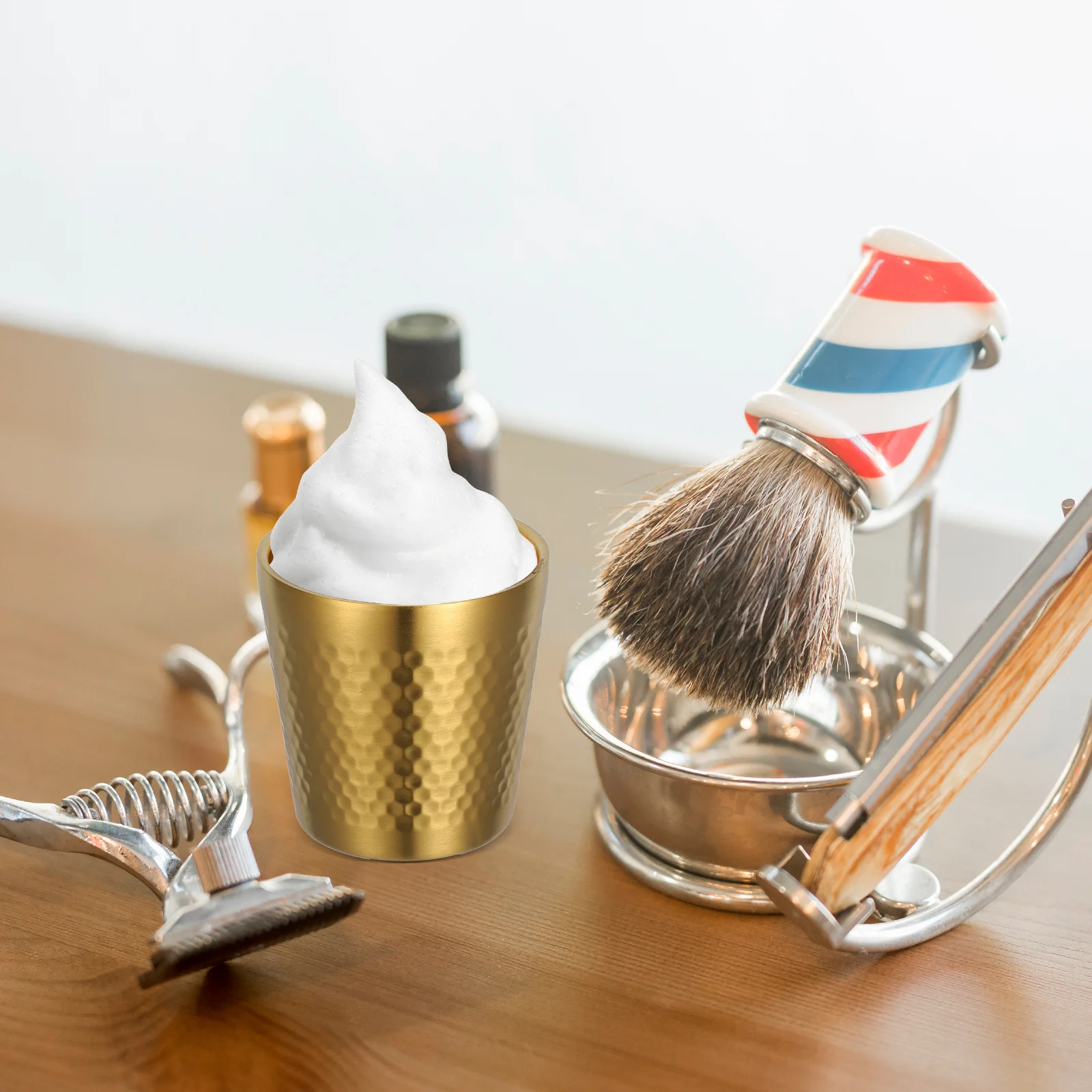 

175Ml Steel Household Soap Supplies Accessory Stainless Steel Shaving Bowl Bowl Men Shaving Equipment Tool