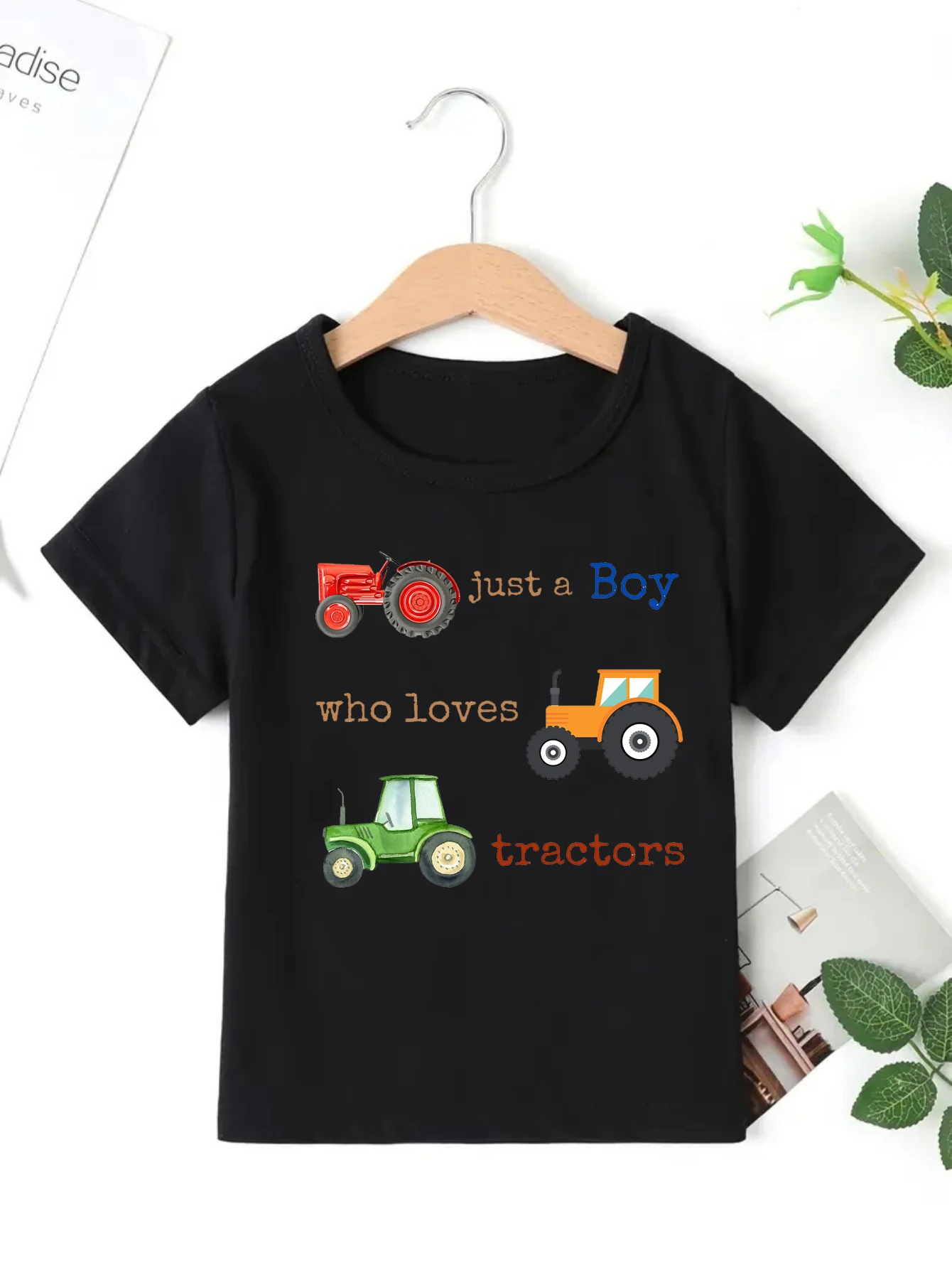 

Just A Boy Who Loves Tracktors Graphic Printed T Shirt Boys Funny Kids Clothes The Best Birthday Gift T-Shirt Toddler T-Shirt