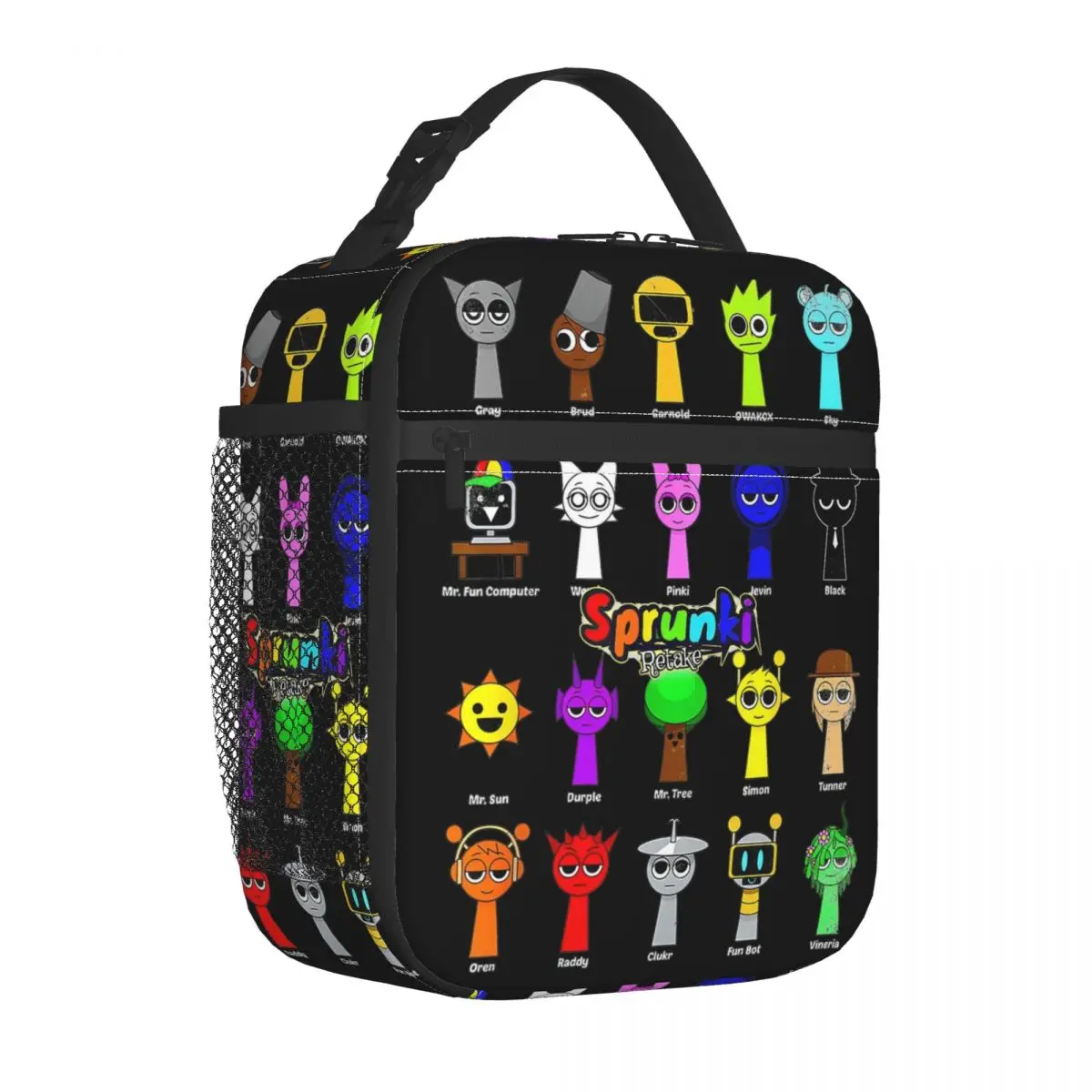 Incredibox Sprunki معزول أكياس الغداء حقيبة حرارية قابلة لإعادة الاستخدام لعبة الرعب حقيبة محمولة علب الاغذية الغذاء حقيبة مكتب في الهواء الطلق