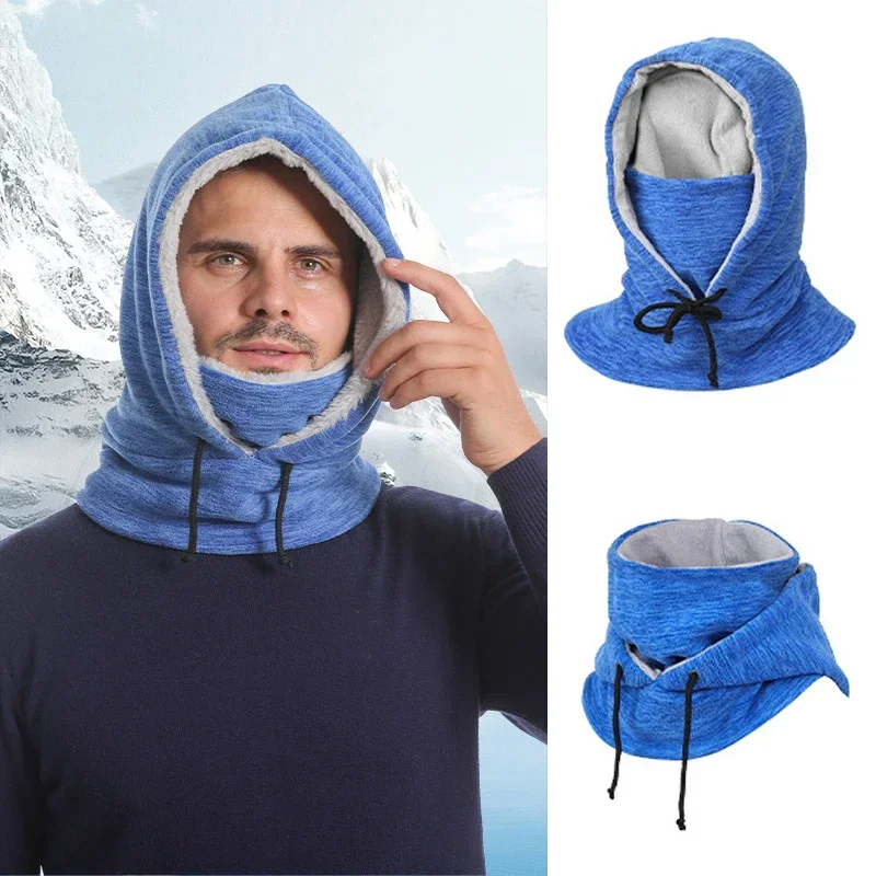 

Winter Balaclava Fleece Hooded Hats Ski Mask for Men Thermal Face Cover Hat Cap Scarf for Cold Weather