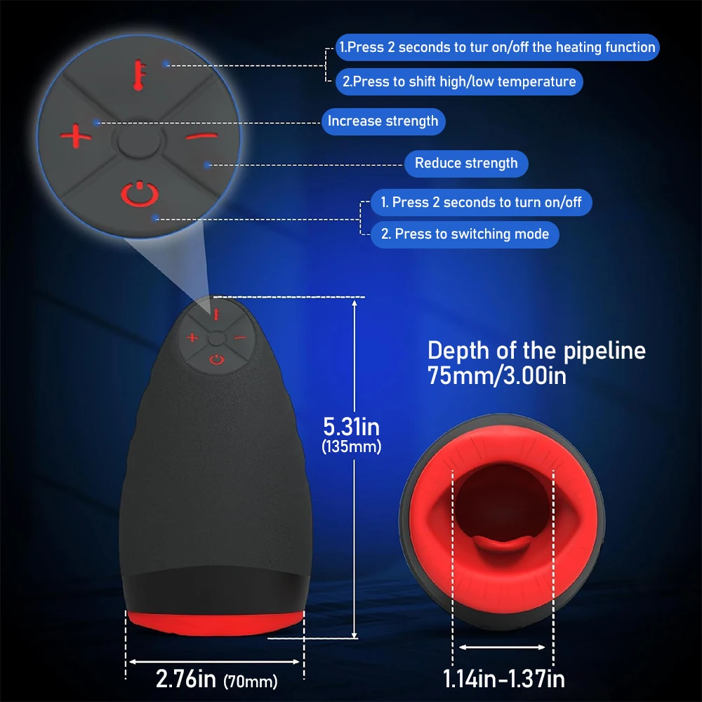 Sexy Mouth Penis Pump Heated Vibrator for Men Glans Sucking Cock Enlargement Exerciser Male Masturbator Erotic Products Sex Toys - view 6