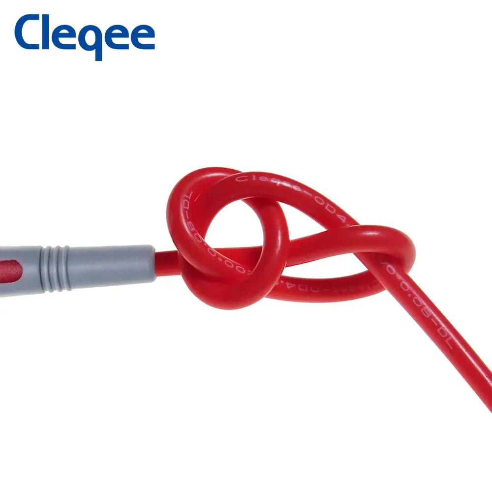 Cleqee P1505B 1000V/10A 150cm uniwersalna podwójna folia silikonowa z ostą igłą multimetr sonda przewód testowy do multimetru cyfrowego — zdjęcie produktu 3